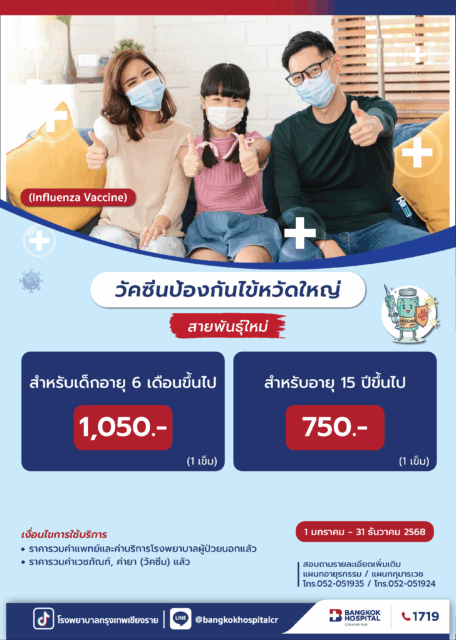 วัคซีนป้องกันไข้หวัดใหญ่ 4 สายพันธุ์ (สายพันธุ์ใหม่ปี 2025)