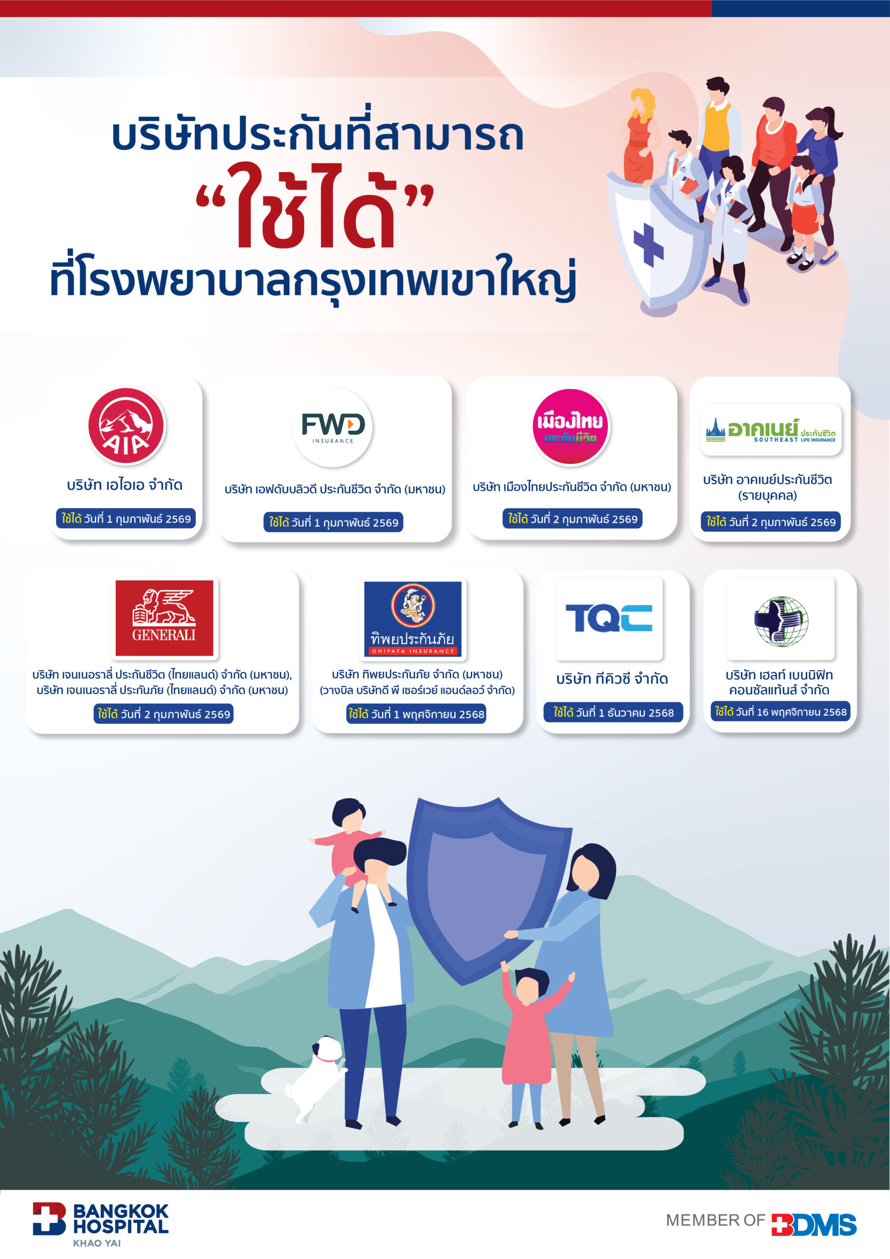 #สิ้นสุดการรอคอย...ประกันของคุณ "ใช้ได้แล้ว" ที่ #โรงพยาบาลกรุงเทพเขาใหญ่ 🤝✨ .