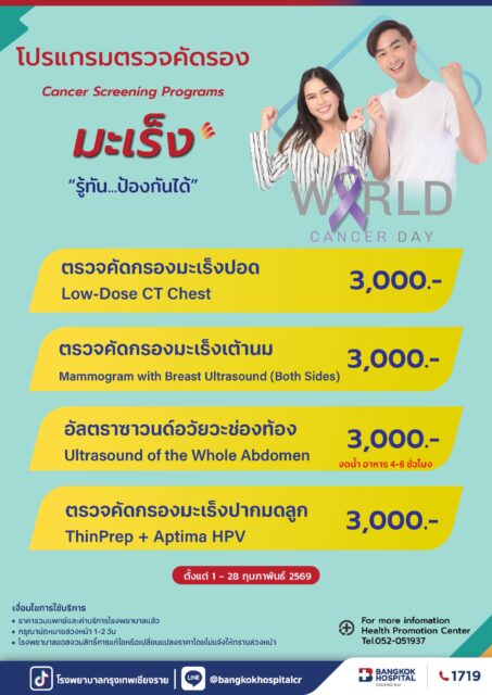 แพ็กเกจตรวจคัดกรองมะเร็ง 2026