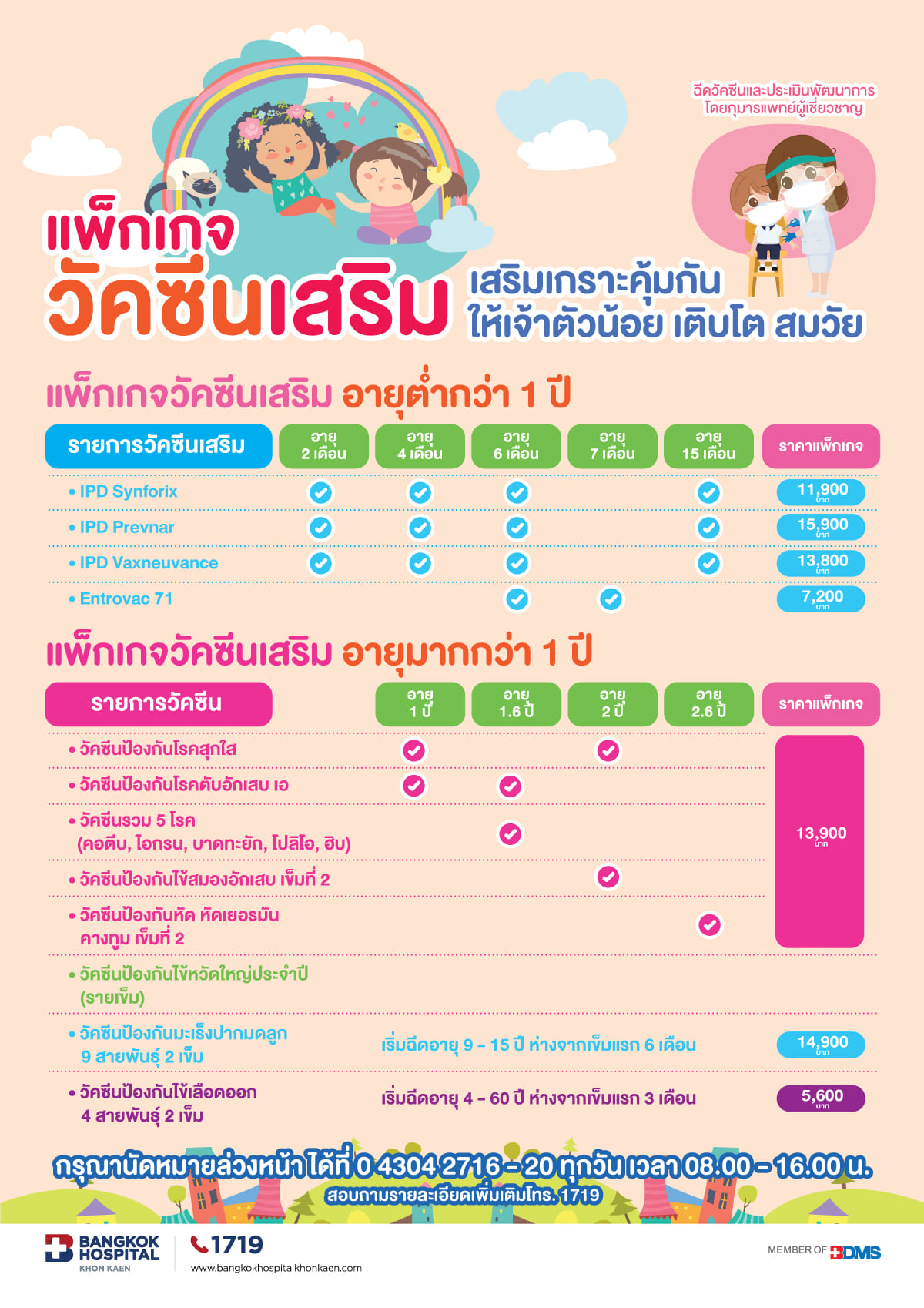 แพ็กเกจวัคซีนเด็ก เสริมเกราะคุ้มกันให้เจ้าตัวน้อย